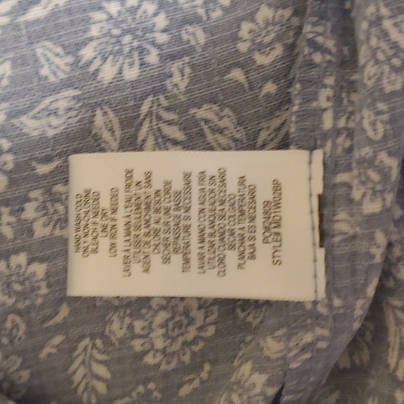 Wallpapher Blue Floral Tired Gathered Slv Sz. XXL Dress - Picture 5 of 13